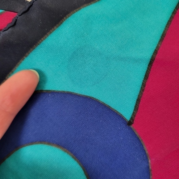 Silk Scarf Set Rectangular DIY Top Bandana abstract floral vintage retro - Picture 11 of 16